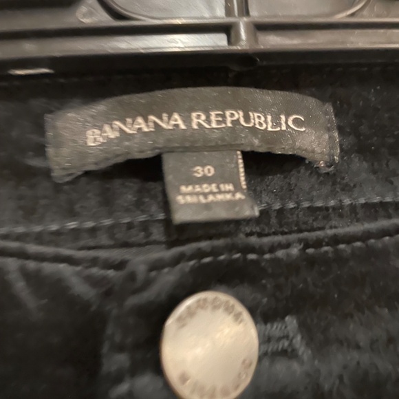 Banana Republic Black Velvet Mid Rise Skinny Ankle Pants - Picture 3 of 4
